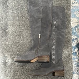 Vince Camuto grey suede over the knee boots